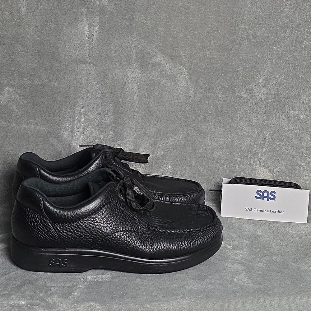 SAS Bout Time Black Pebbled Leather Comfort Shoes Size 8 M Stock # 2871505 3